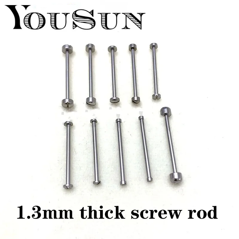 2PCs  Watchband Screw Rod 1.3 Diameter All-Steel Belt Fixing Shaft Stainless Steel Bolt Pin Lug Rod Shaft Watch Accessories