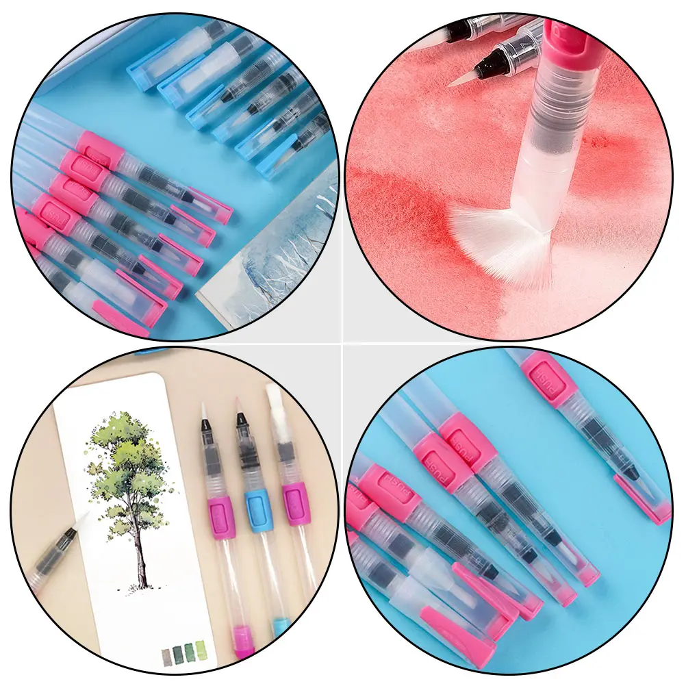 

1 Set Water Painting Brush Reusable Watercolor Pens Watercolor Paint Pen Premium Plastic Sturdy Portable Water Storage Brush For