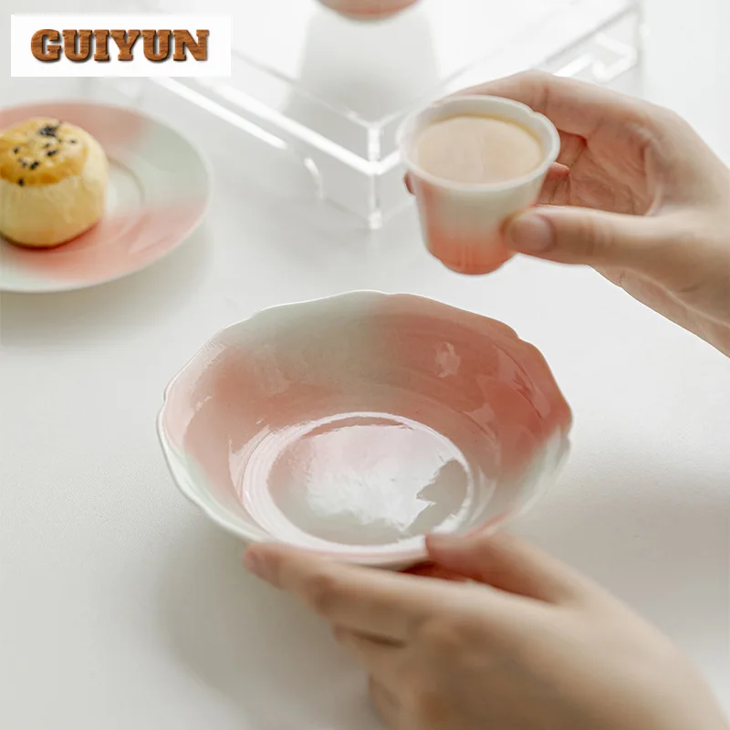 Grapefruit Jasmine Flower Mouth Pot Bearing Holder Antique Dry Brew Table Tea Tray Fruit Snack Plate Chinese Tea Set Decoration