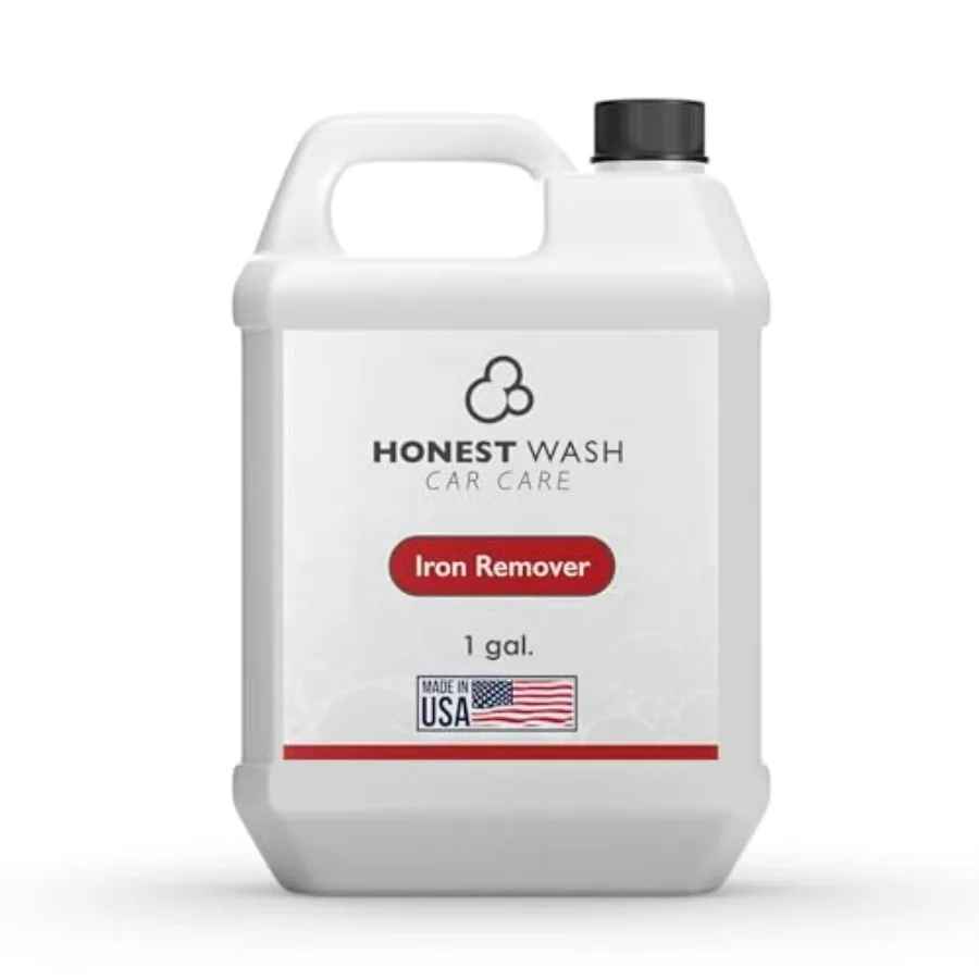 

Car detailing wash iron remover for brake dust, dirt, grime removal on wheels and surfaces; rust-free formula, blue color, visi