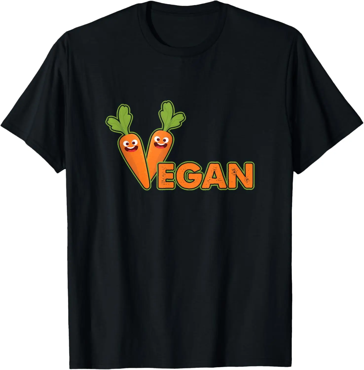 Cute Carrot Vegan Graphic T-Shirt Soft Cotton Crew Neck Short Sleeve Tee for Men Shopping