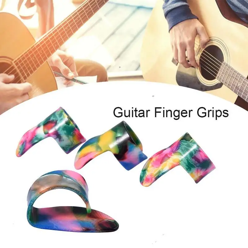 1 Thumb 3 Finger Electric Acoustic Guitar Pick Nail Celluloid Guitar Banjo Thumb Plectrum Fingerpicks Guitar Practice Accessory