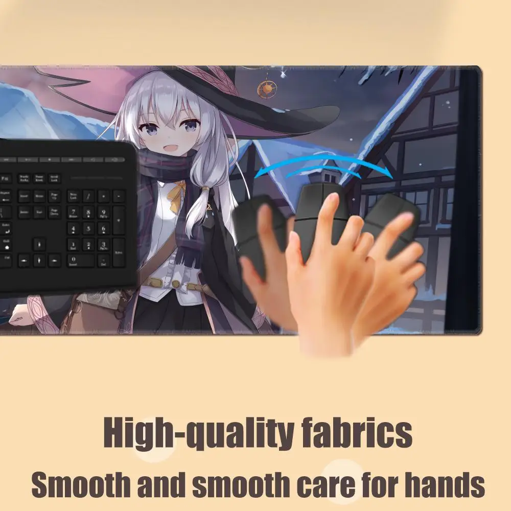 Wandering Witch The Journey Of Elaina Anime Mousepad Large Gaming Mouse Pad Lock Edge Thickened Computer Keyboard Table Desk Mat