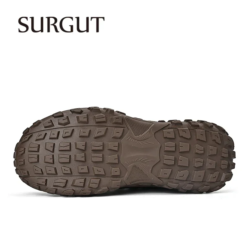 SURGUT 2024 New PU Leather Casual Shoes Men Handmade Designer Outdoor Men Shoes Vintage Male Driving Non-Slip Walking Shoes