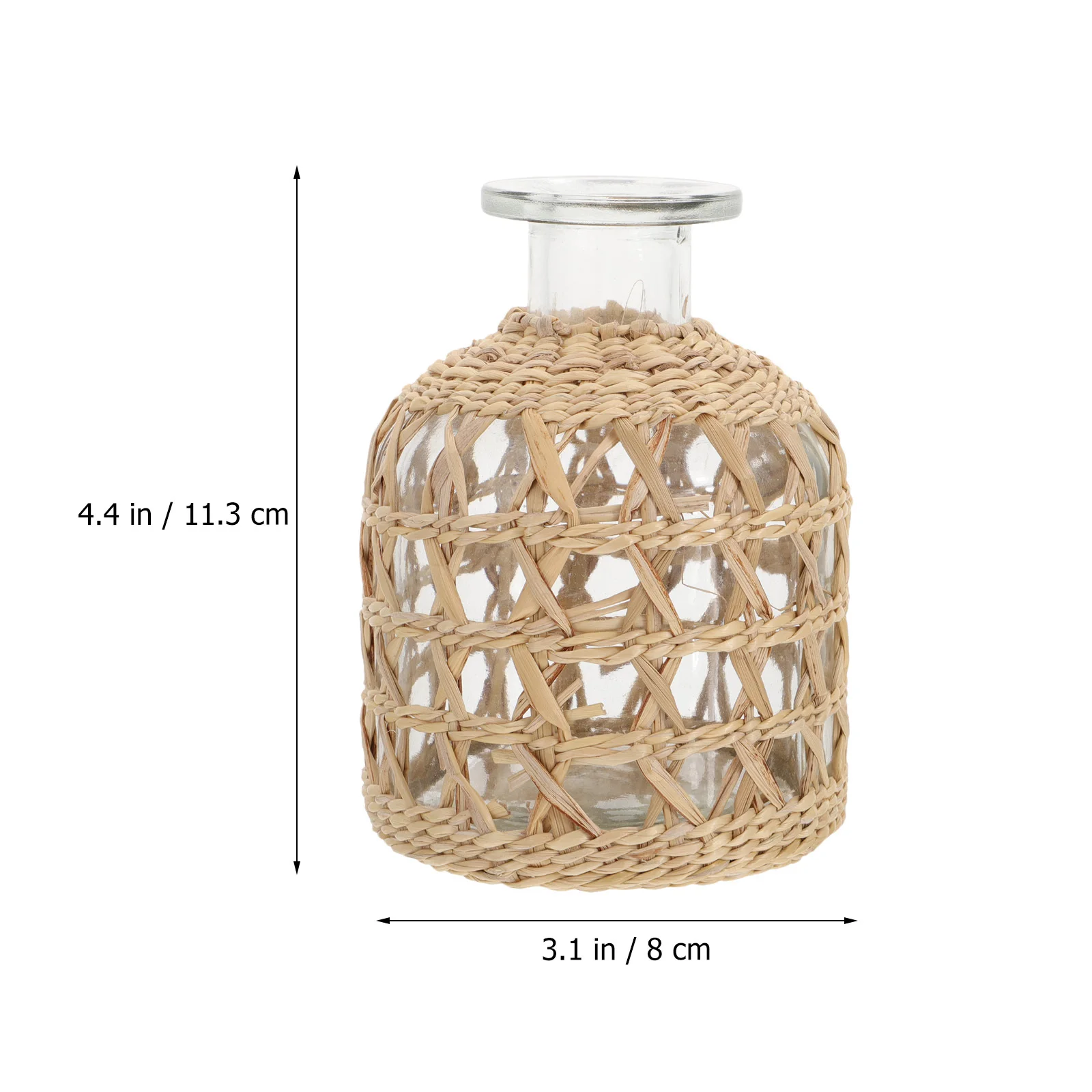 

1pc Hand-Woven Natural Grass Vase Aromatherapy Bottle Simple Home Decor Light Brown Woven Vase For Bedroom Living Room