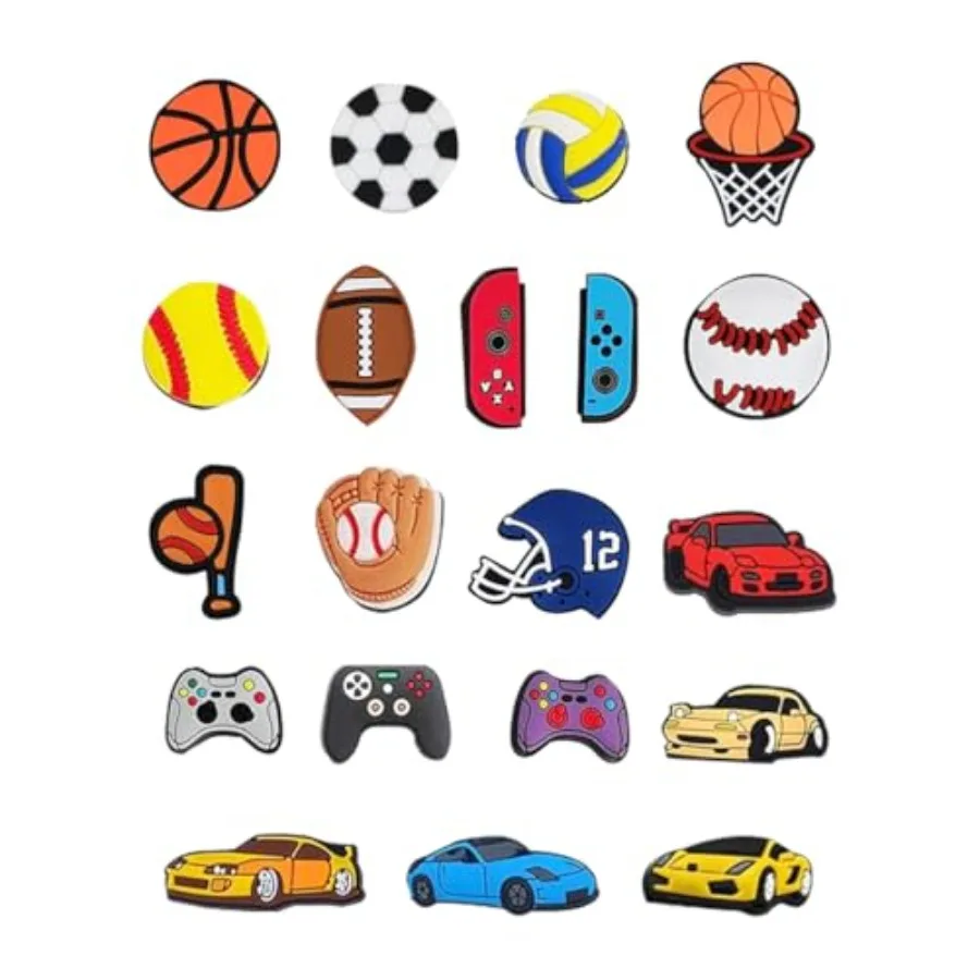 20 Stück Schuhanhänger für Jungen, Dekorationen, Zubehör für Sls Pins, Armband, Armband