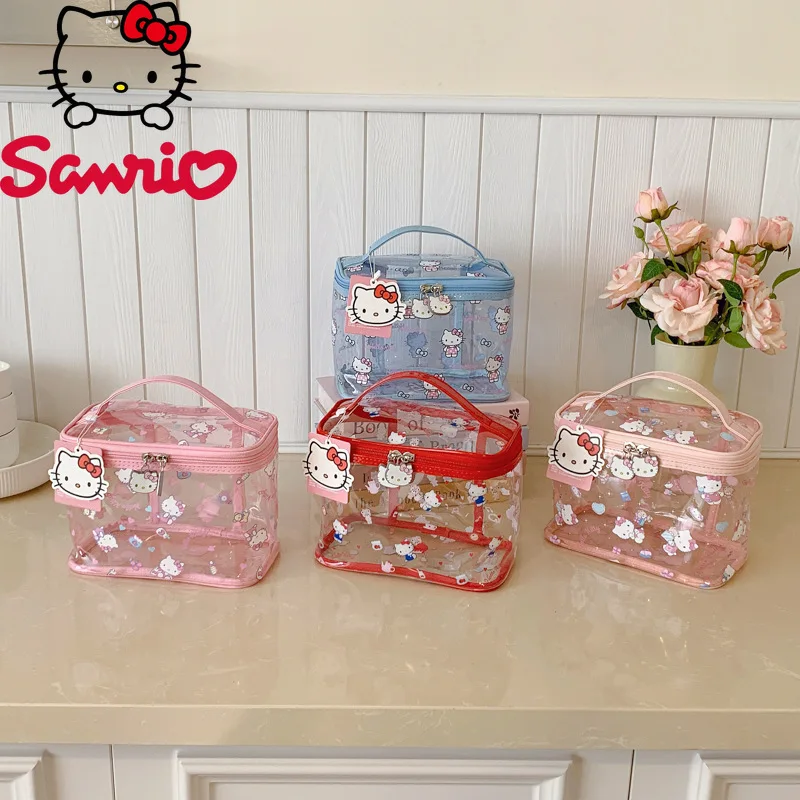 

HelloKitty's New Portable Storage Bag Waterproof and Transparent Cosmetic Bag Cartoon Cute Large-capacity Toilet Bag