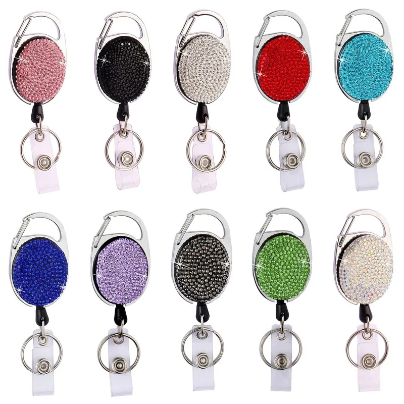 Retractable ID Tag Working Permit Clips Badge Reel Keychain Name Badge Clip Pass Card Holder Accessories Clips Reels