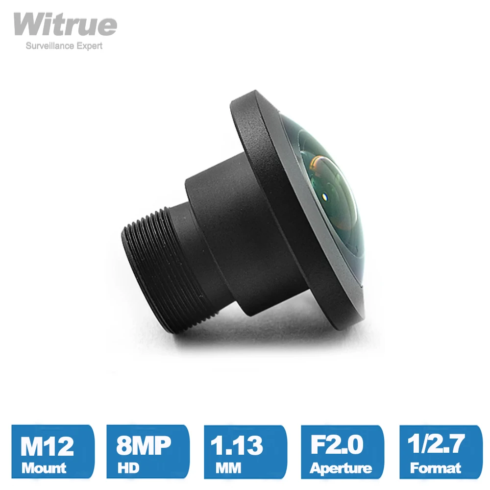 HD 4K 8Megapixel Fisheye CCTV Lens 1.13mm M12 1/2.7 220 Degree F2.0 650nm IR Filter For IMX178/IMX226 16:9 Sensor 4K Camera