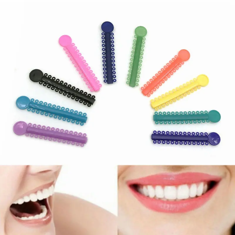 10 Sticks/Pack Orthodontic Ligature Ties Dental Elastomeric Ligature Ties Orthodontics Elastic O-rings Braces Rubber Bands Tools