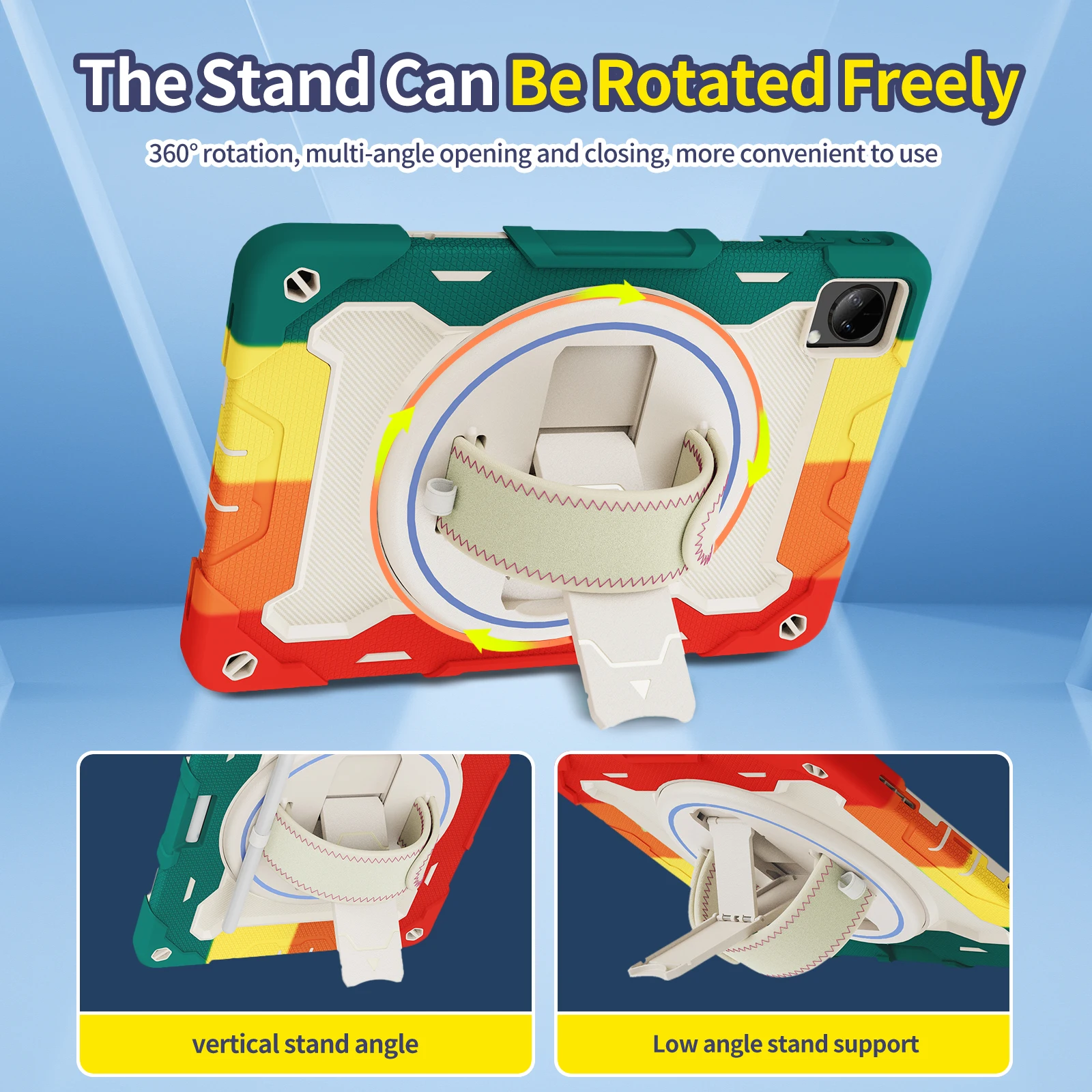 Shockproof for Vivo Pad 11 PC+Silicon Material hybrid 3-layer protection stand Cover With Hand Strap