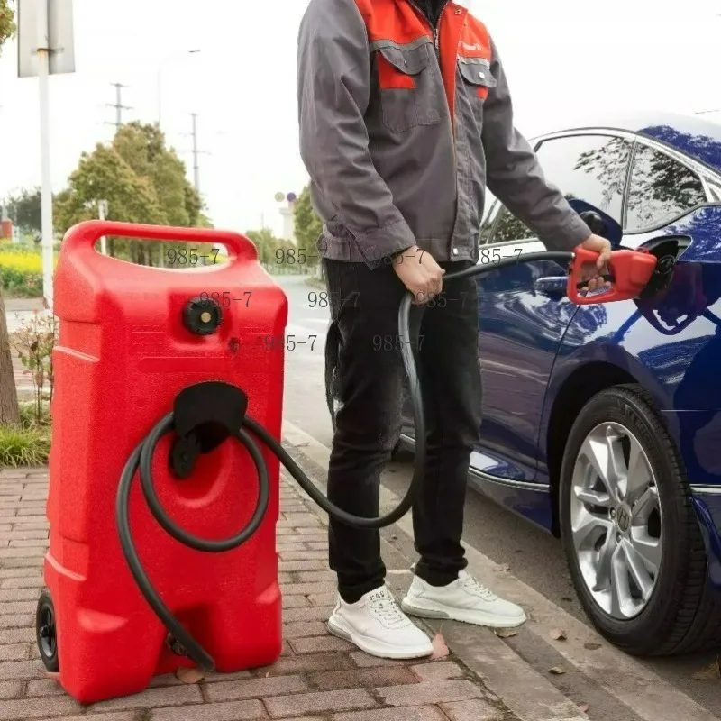 Portable Fuel Tank on Wheels, 14 Gallon Diesel Storage Container with Pump