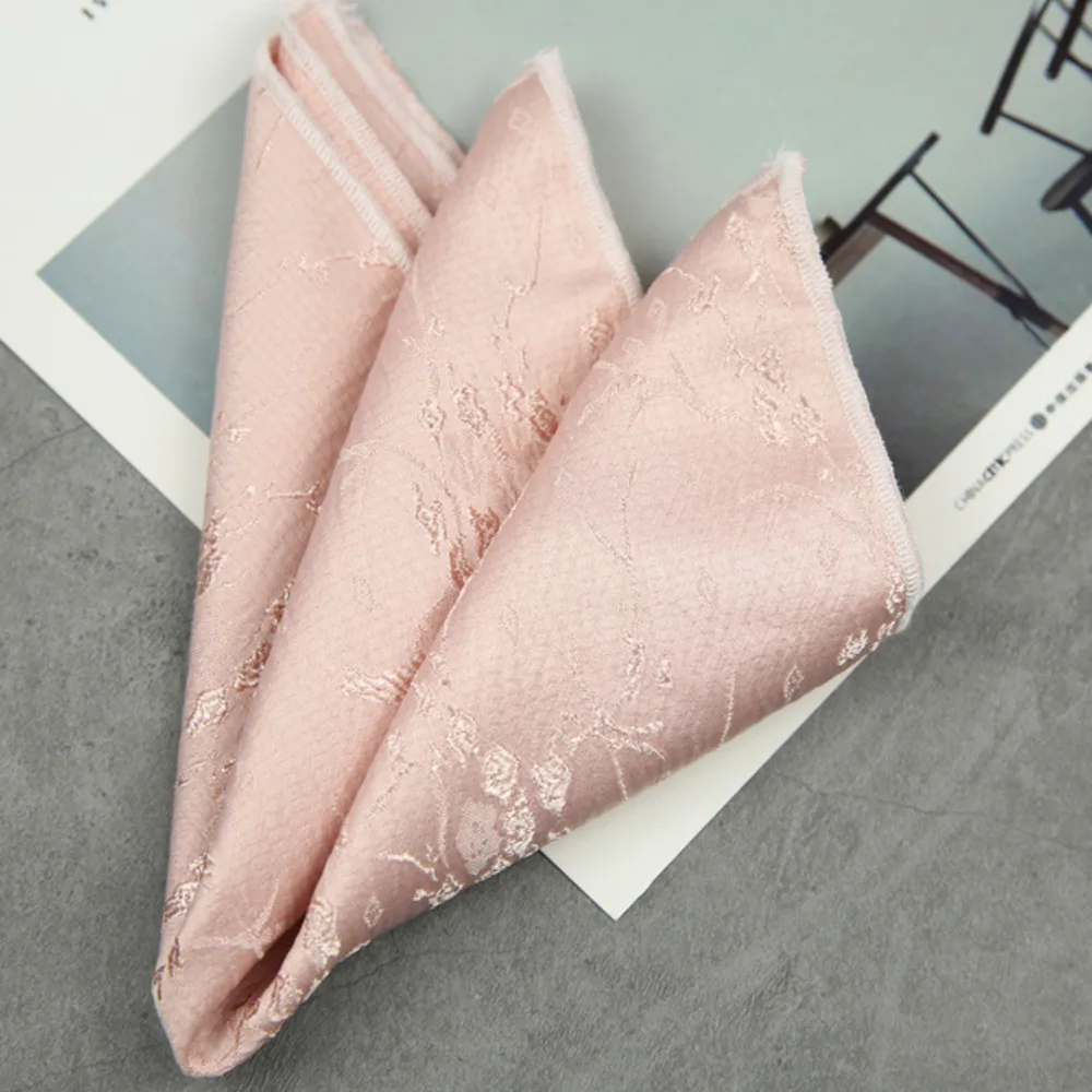 Men's Black & White Floral Pattern Pocket Square Handkerchief