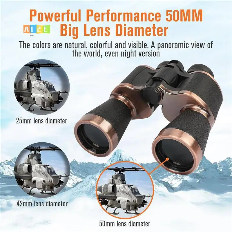 

A12E-20X50 Waterproof Binoculars For Adults, For Bird Watching Sightseeing Traveling Football Games