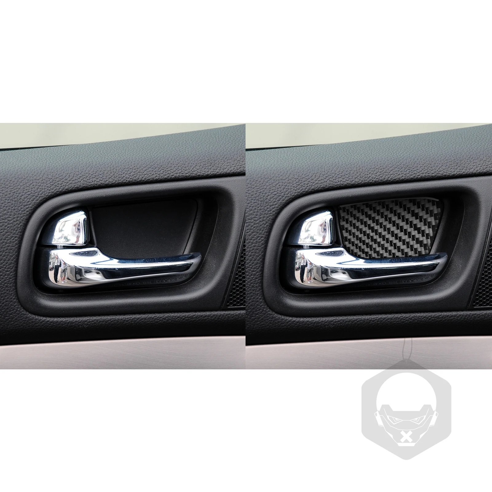 For Infiniti G25 2011–2012 Car Inner Door Bowl Panel Frame Trim Real Soft Carbon Fiber Interior Accessories Decoration Stickers