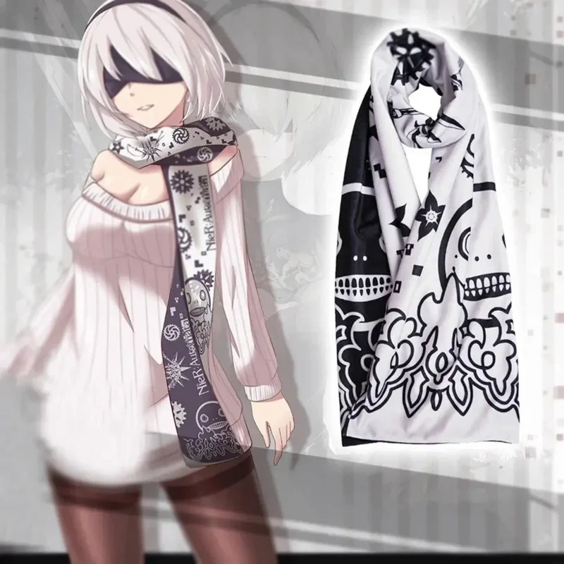 Cosl120 anime jogo nier: automata yorha 2b cosplay inverno outono algodão moda cachecol masculino feminino quente natal presente cachecóis