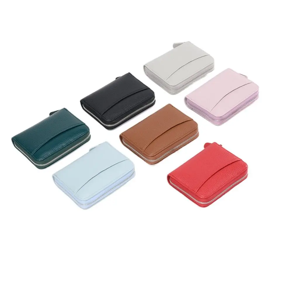 

Простая сумка для органных карт из искусственной кожи на молнии, однотонный короткий кошелек, многофункциональный, с несколькими слотами для карт, женские кошельки для монет на открытом воздухе