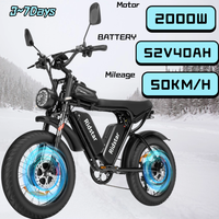 Ridstar Q20 Pro Electric Bicycle 20*4.0 Tire Off-road Snow 2000W Motor 52V40AH Dual Battery Hydraulic Brake Adults Electric Bike