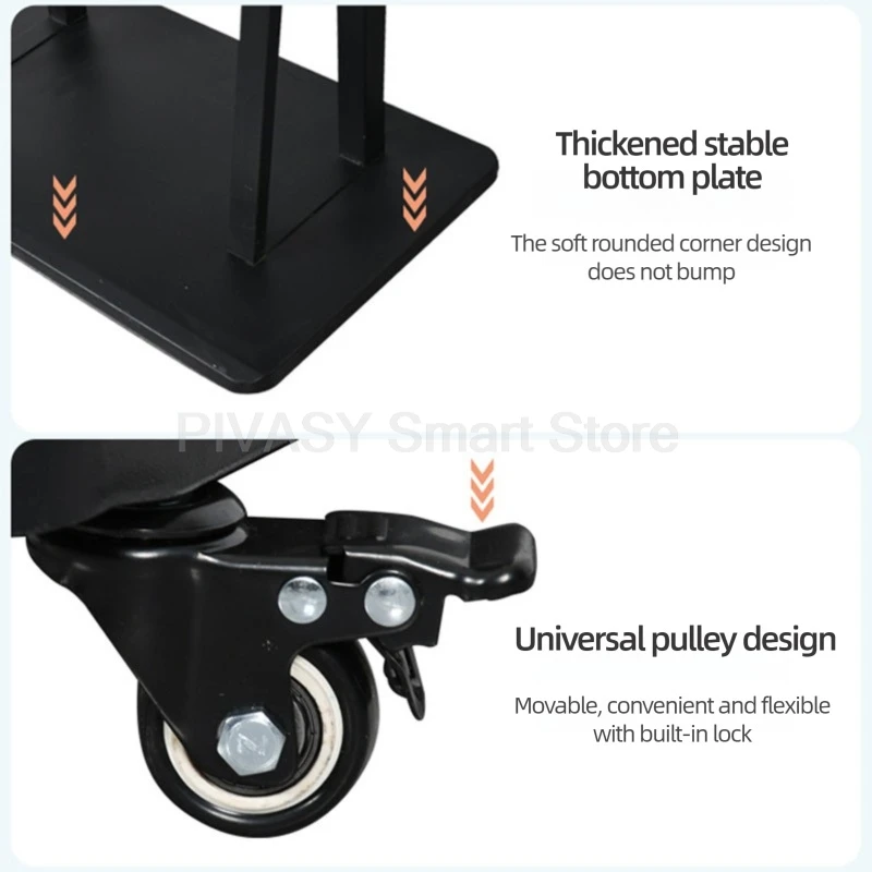 حامل تلفزيون متنقل الكل في واحد رف تلفزيون أرضي للمؤتمرات البث المباشر عربة عرض المحرك لحمل 32-70 بوصة من الفولاذ المدلفن على البارد 80 كجم