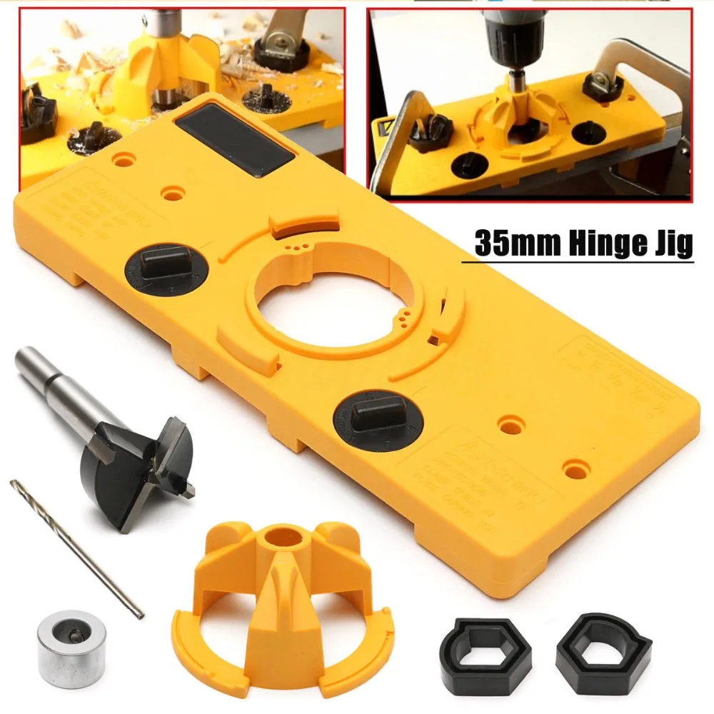 Binoax 35mm Hinge Drilling Jig Hole Guide Woodworking Tools for Kitchen Cabinet Doors Hinge