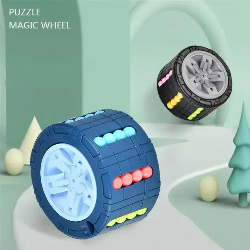 3d cilindro cubo brinquedo feijão mágico giroscópio girar slide puzzle jogos aliviar o estresse crianças educacional montessori brinquedos infantis presente