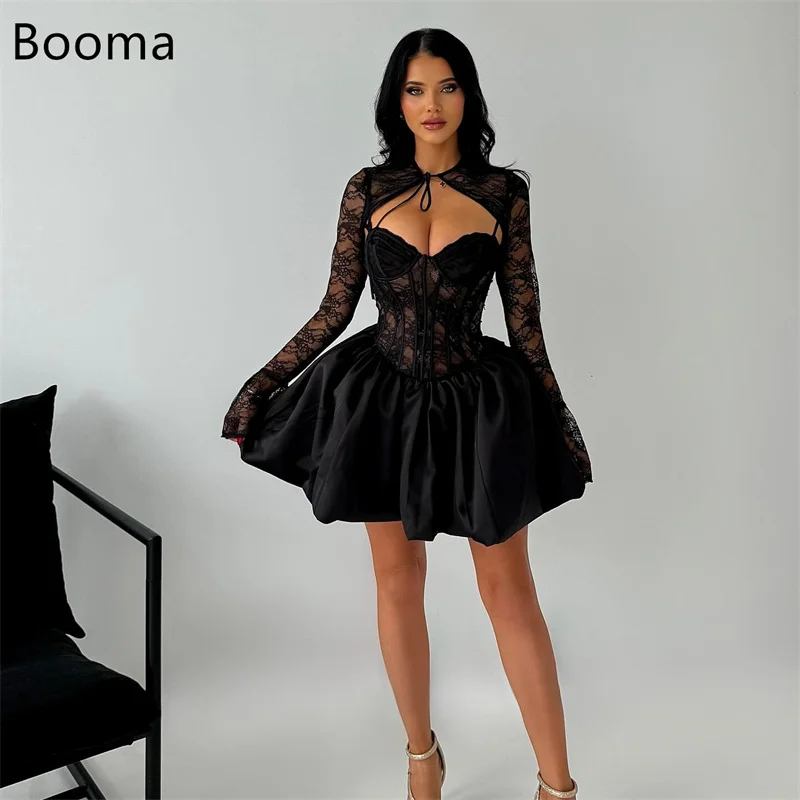 

Booma Elegant Lace Evening Dresses Formal Party Gowns for Women A-Line Saudi Arabic Prom Gown Customize