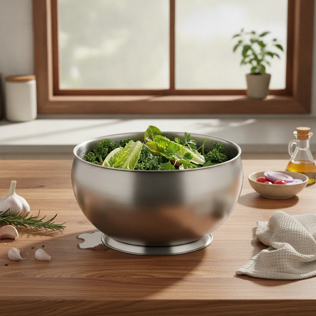 

Stainless Steel Bowl Brushed Finish Metal Mixing Bowl Kitchenware Rolled Rim Deep for Food Prep, Kitchen