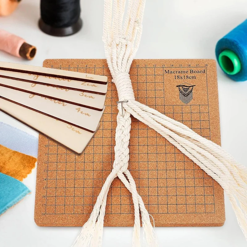 Macrame Board and Metal Adjustable Holder with T Pins Clips and Rulers Macrame Supplies Double Sided Grids Project Board-A26I
