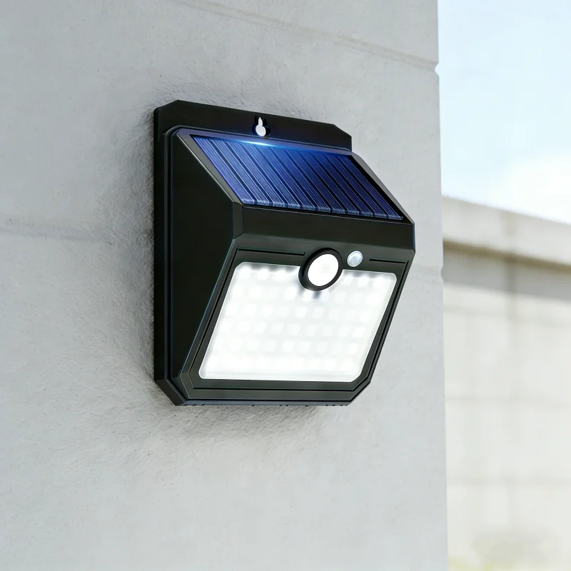 

Солнечный уличный настенный светильник с 51 светодиодом, водонепроницаемый IP65 - 3 режима, датчик движения, для наружного освещения стен, сада, патио, гаража