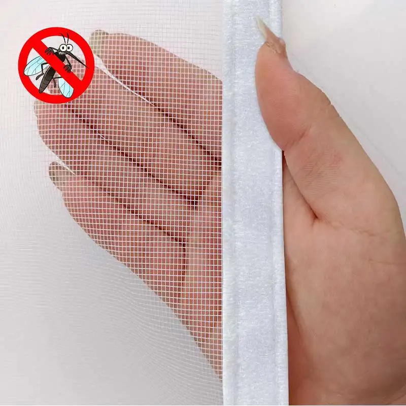 Full-Piece Dense Invisible Mosquito-Proof Mesh Screen Detachable Washable for Home & Kitchen Self-Adhesive No-Drilling
