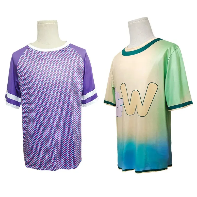 2025 yiyi فيلم عنصري واد تأثيري ازياء الكبار موضة الطباعة تي شيرتات قصيرة الاكمام طفل دور اللعب موحدة هالوين كرن #1