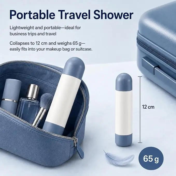 New Travel Portable Pressurized Shower Head Water Filter Antibacterial Shower Nozzle Purification Showerhead For Hotel Bathroom