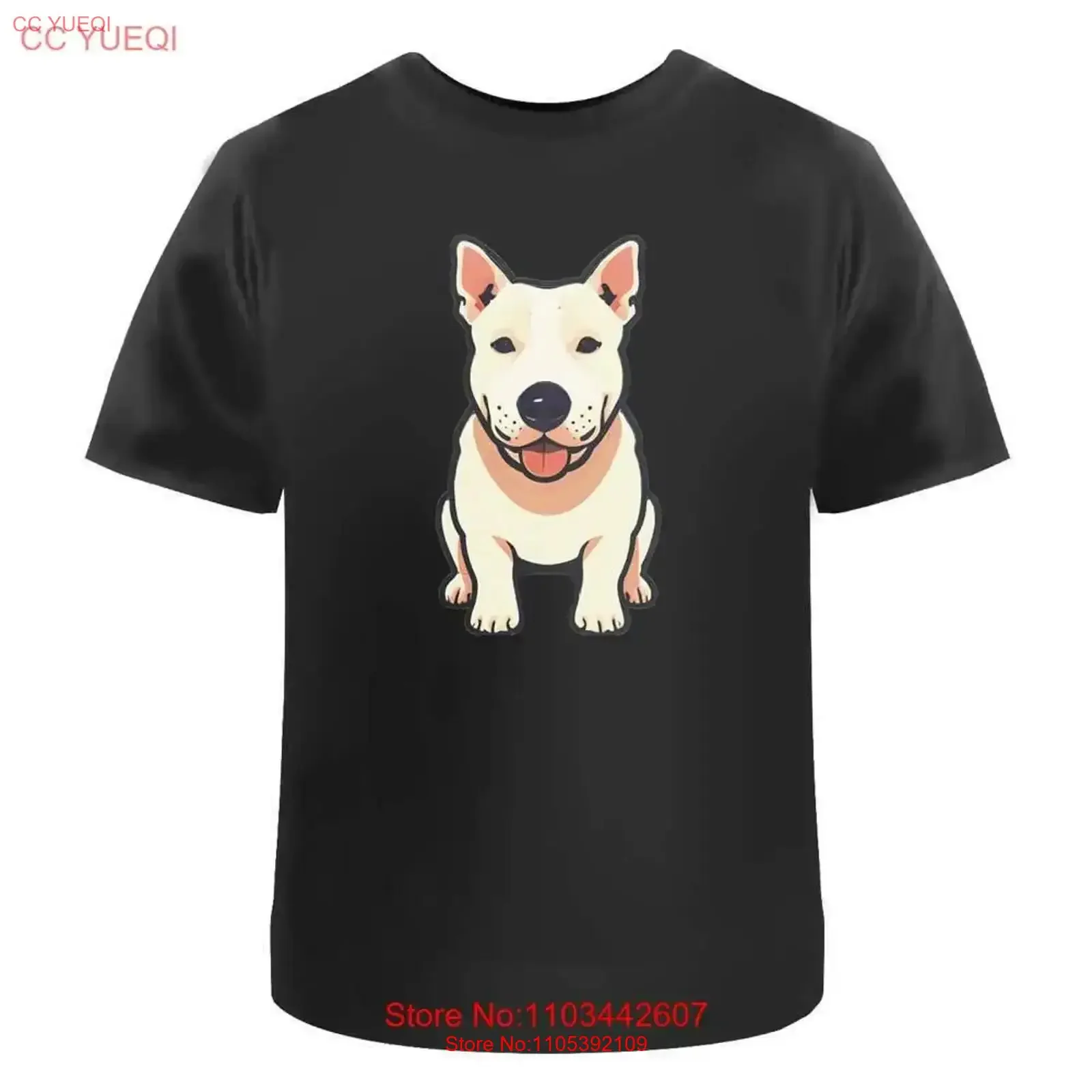 'Sitting Bull Terrier Dog'  Cotton T Shirt TA044051 vintage Washed Breathable Stylish Comfortable designer clothes Unisex Soft