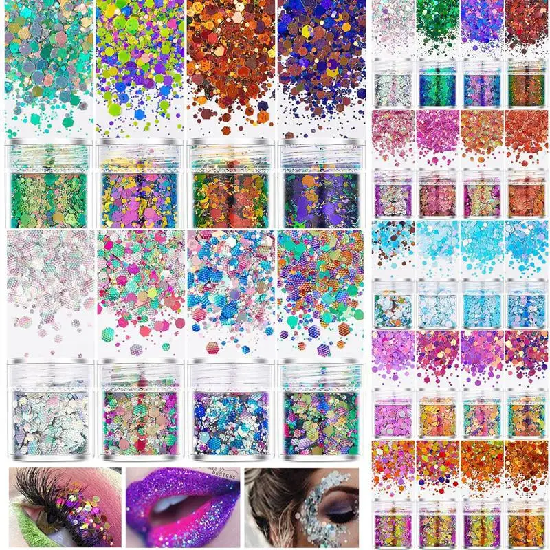 4Colors/Set Chameleon Glitter Mixed Sequins For DIY Epoxy Resin Mold Filling Pigment Glitter Decoration Makeup Nail Art Pigment