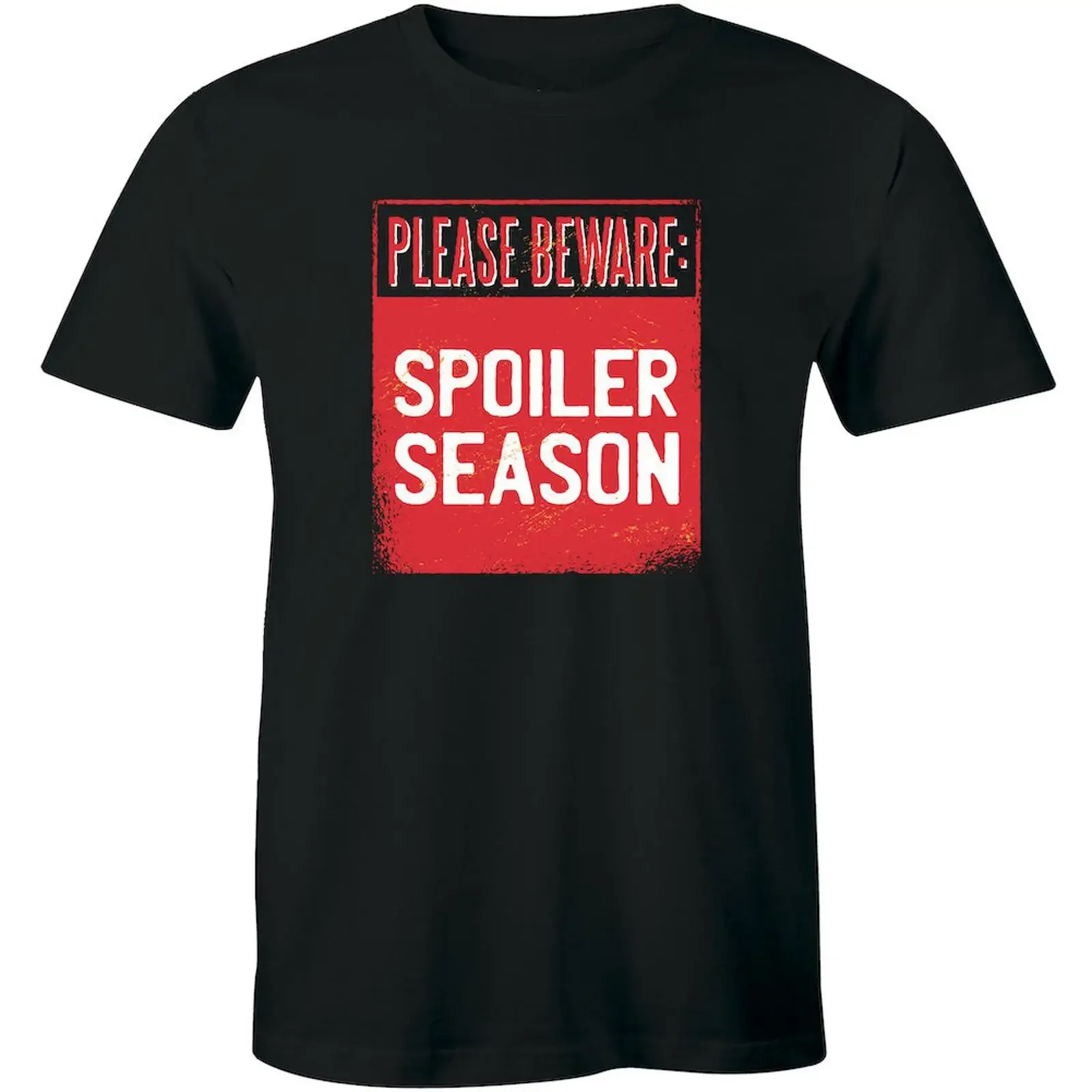 Please Beware Alert Spoiler Season Sarcastic Humor Slogan Men's T Shirt  vintage Washed Comfortable fashion streetwear Stylish