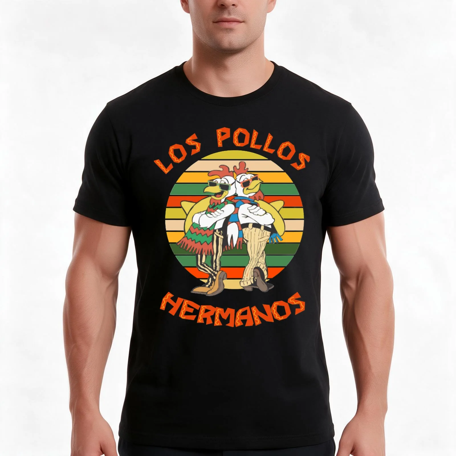 Los Pollos Hermanos T-Shirt Summer Casual Cotton Tee Oversized Streetwear Tops Vintage Graphic Print Loose Fit Short Sleeve