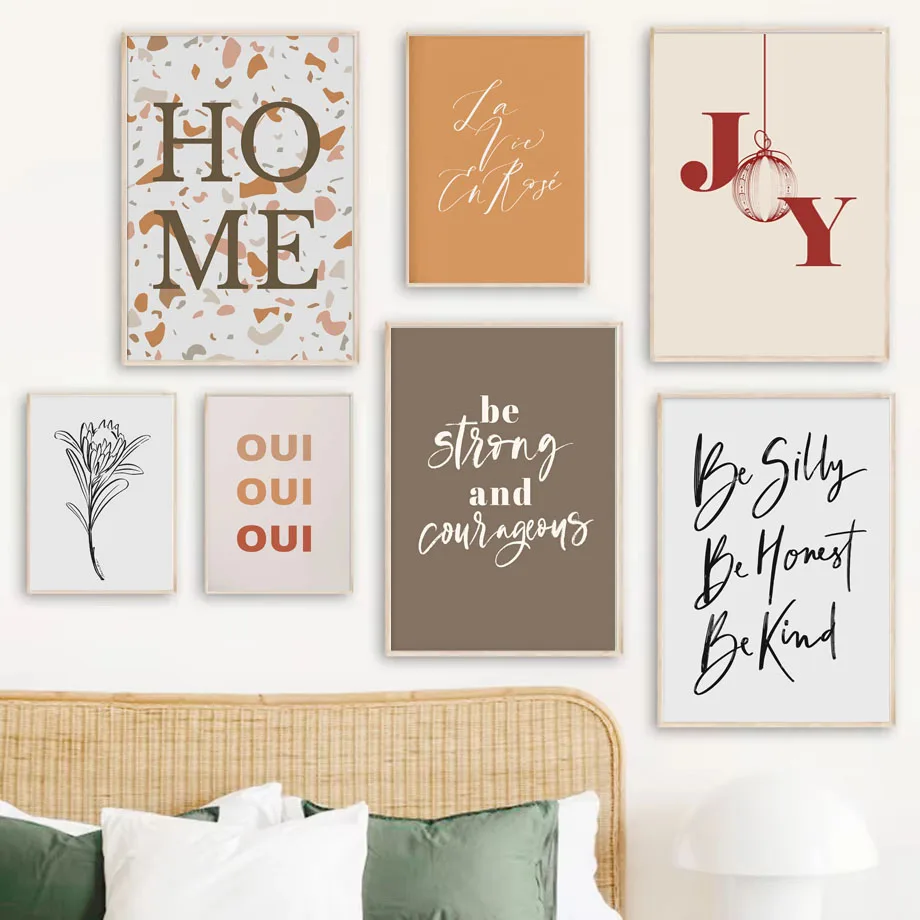(1pc frameless)Minimalist Inspirational Wall Canvas Printing Art Modern Boho Print Life Motto Wall Decor Home Living Room Kit