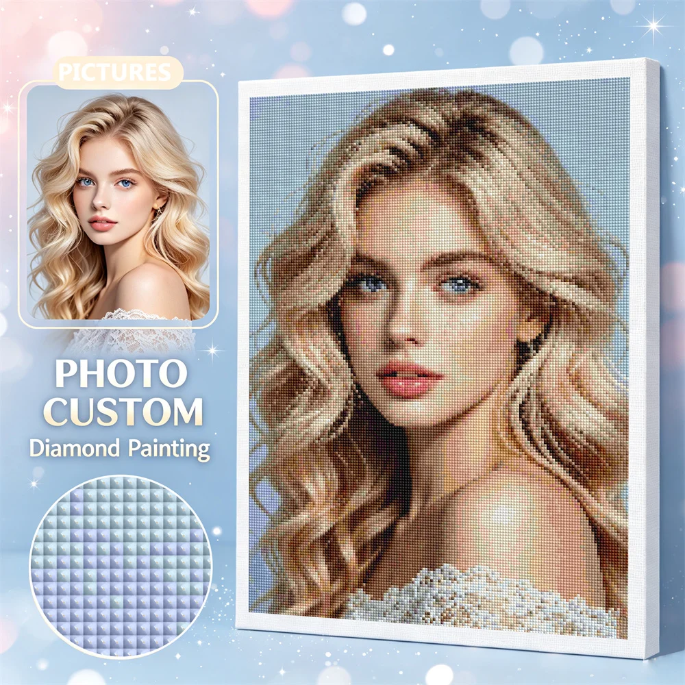 HUACAN Diamond Art Painting Kits Photo Custom Handicrafts Full Square Round Drill Home Decor Mosaic 5D Personal Private Gift