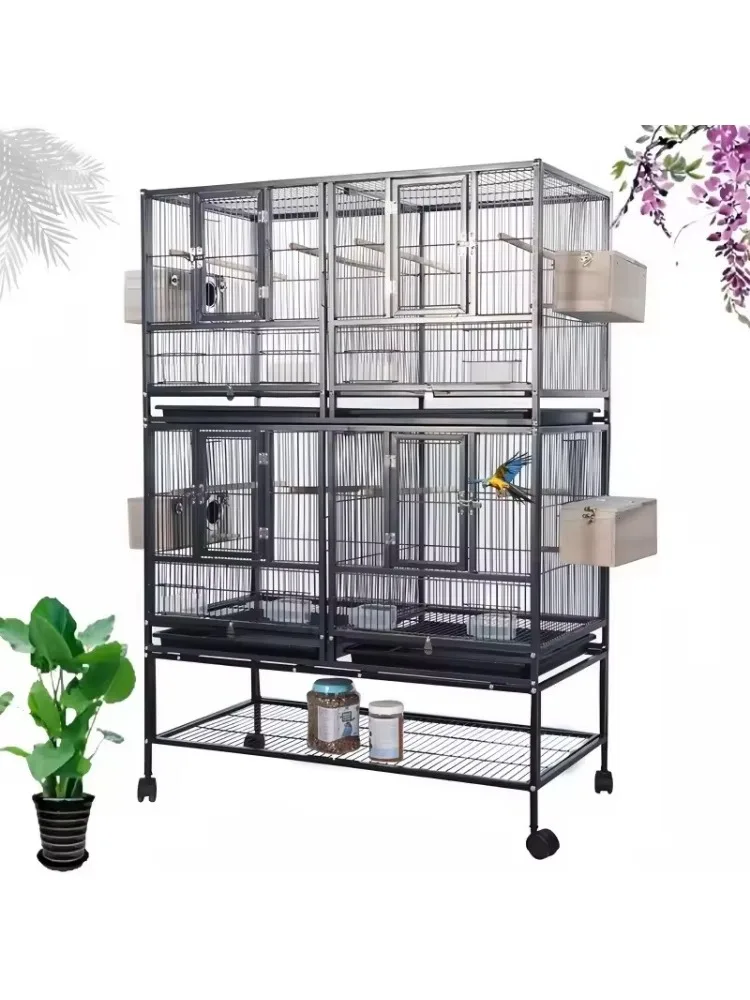 Custom Design Volledig Transparant Eenvoudige Rvs Papegaaienkooi Kooien voor Vogels Huisdier Preform Wire Mesh Huis Ara Kooien Groot - afbeelding 2