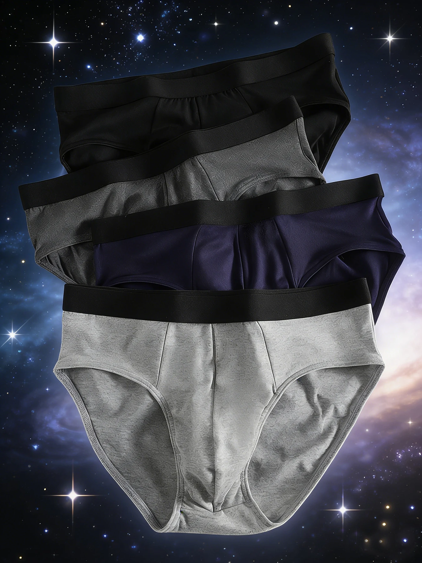 

4PCS Casual daily men's briefs, solid color, simple, comfortable and breathable men's briefs