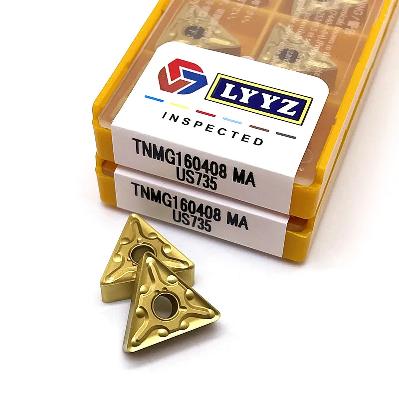 Imagem -04 - Carbide Insert Lathe Cutter Tools Ferramenta de Torneamento Externo Inserção de Carboneto Sólido Tnmg160404 ma Tnmg160408 ma Vp15tf Ue6020 Us735