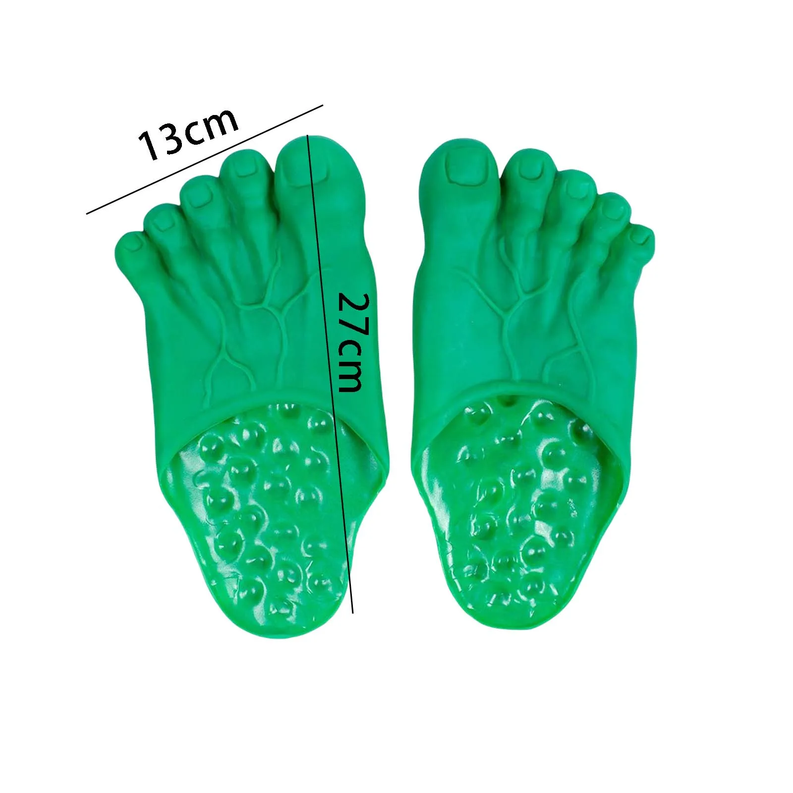 PVC Funny Bare Feet Slippers Bigfoot Shoes Toe Slides Flats Party Funny Sandals Scary for Adult Halloween Costume Accessories