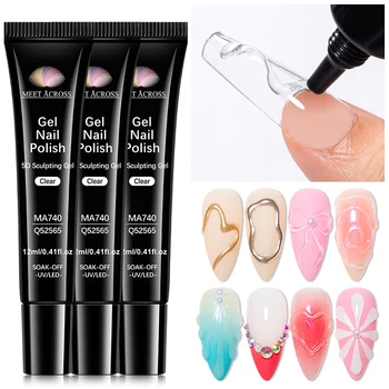 1/2/3pcs 12ml 5D Sculpting Gel Polish Nail Art Modeling Gel Waterproof Sculpting Gel Nail…