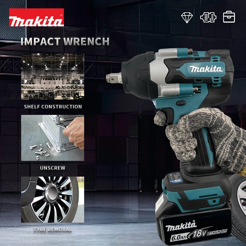 Makita DTW700 18V brushless electric wrench Cordless drill screwdriver High torque electric tool Torque wrench rechargeable bran