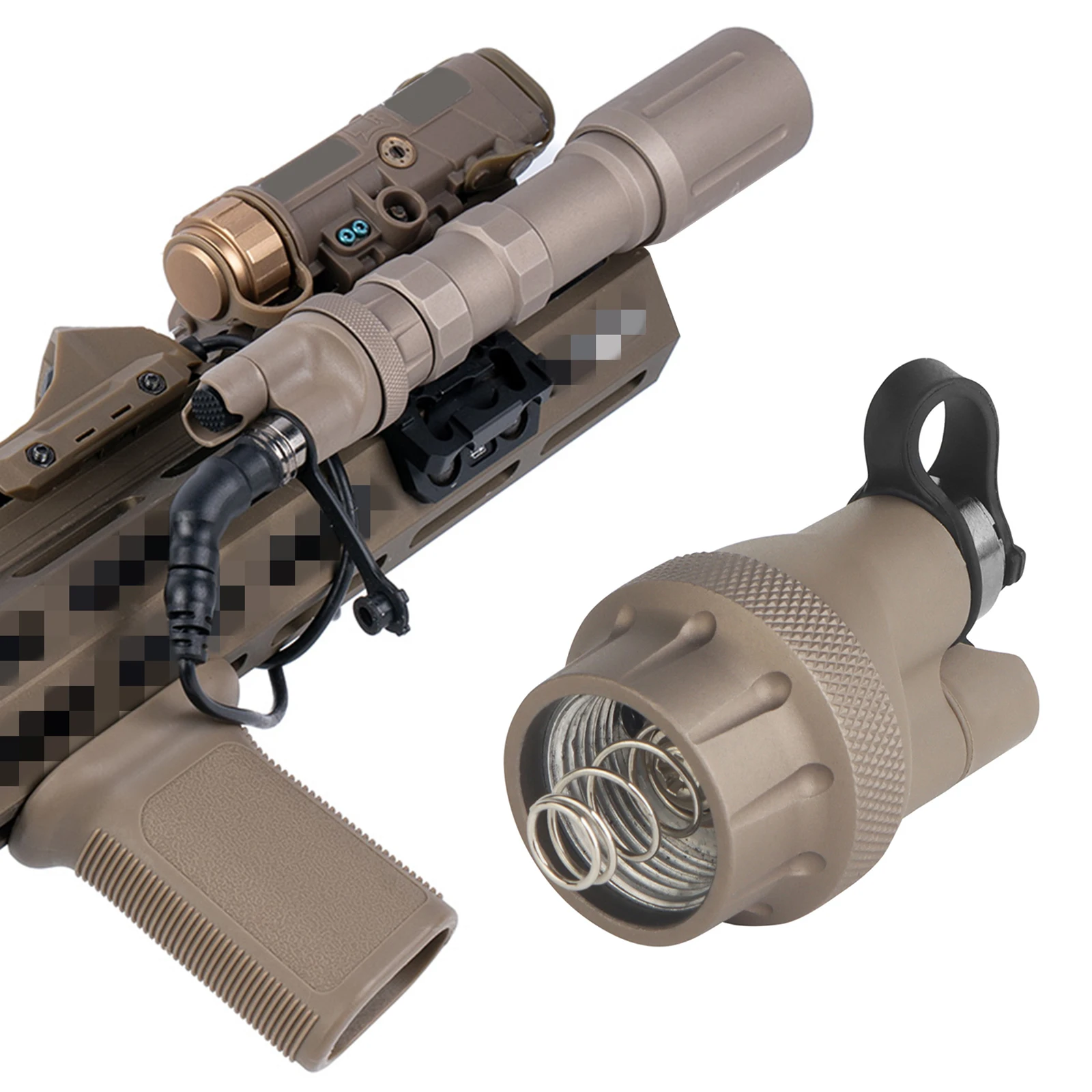 Outdoor Tail Cap Dual Function Wire Control Button for SureFire Light 18650 Compatible