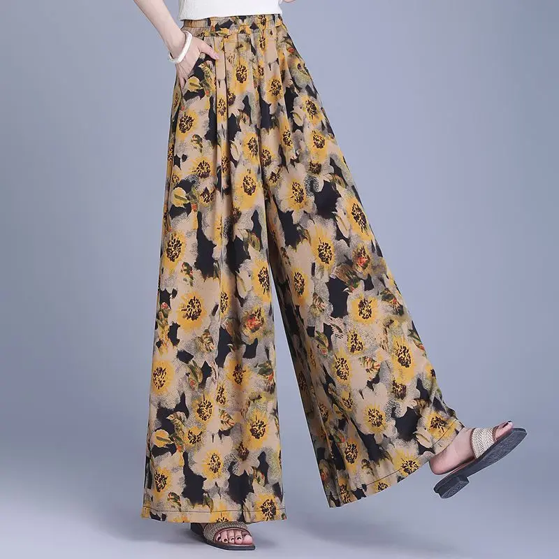 Pantalon de plage fluide pour femmes, grande taille, élastique Xxl, tout moyen Y2k, Streetwear, confortable, extensible, nouveau en G