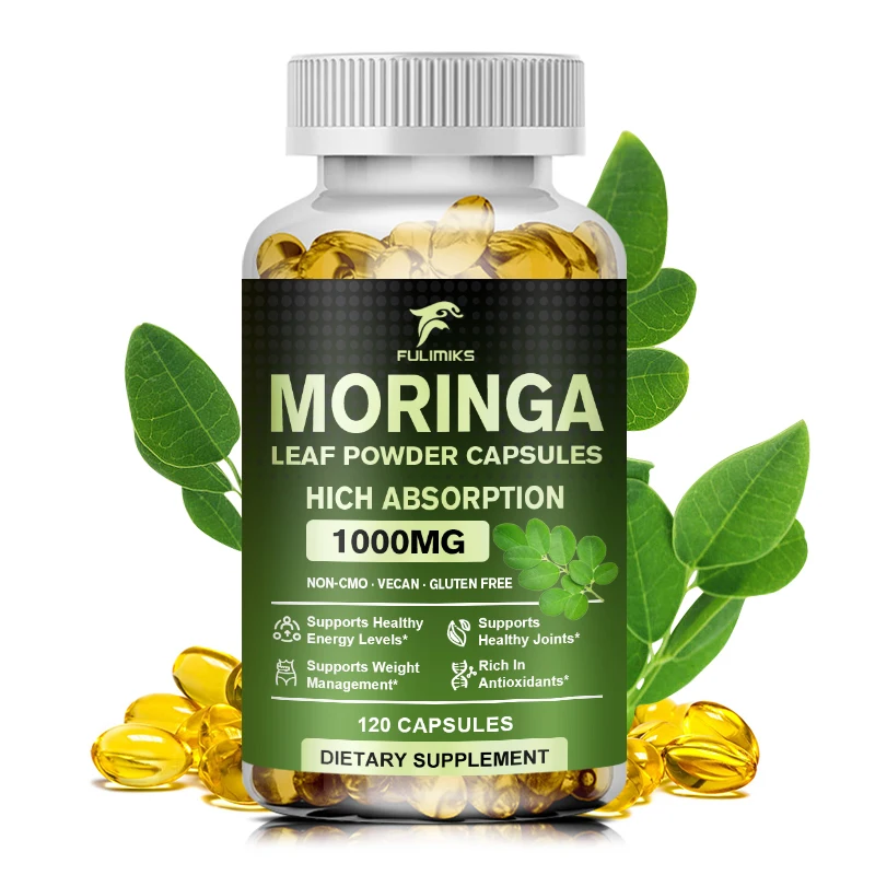 Moringa Oleifera Capsules - Complete Green Superfood Supplement - Energy, Metabolism and Immune Support