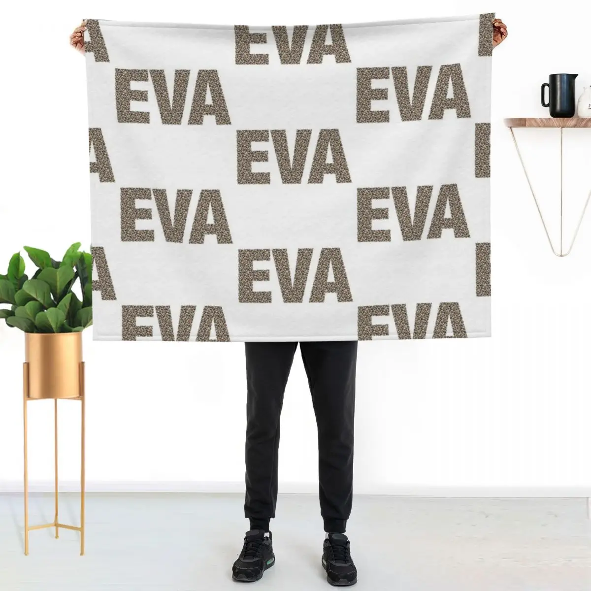 Eva name leopard pattern my name is Eva gift birthday holiday anniversary Essential Inspiration Joy Mood Funny Throw Blanket