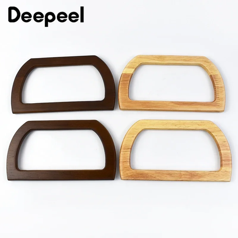 Deepeel-mango de madera de 13cm para hacer bolsos tejidos, asas para bolso de mujer, marco de bolso, cierre de beso, soporte hecho a mano,