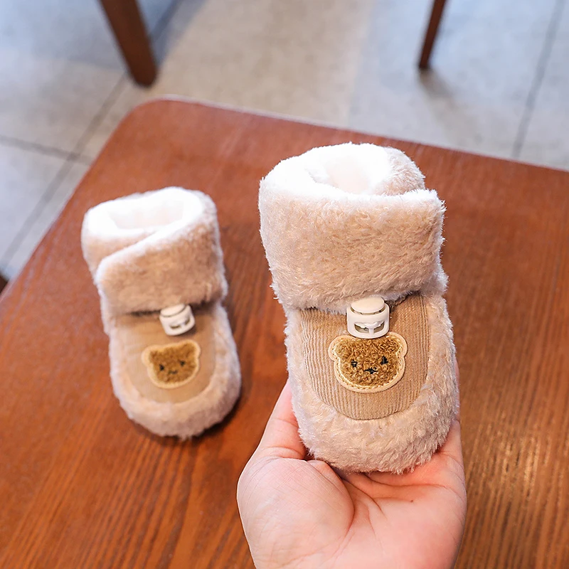 HAIZHIW Fashion Baby autunno inverno Cartoon Boots Baby Girl Boy Winter Warm Shoes Toddler Fuzzy Balls First Walkers Kid Shoes